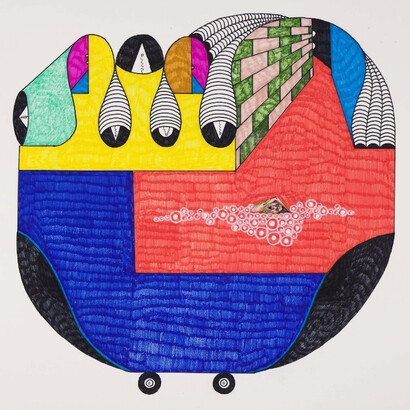 Luis Cruz Azaceta, Swimming to Havana III, 2009. Courtesy of Lyle O. Reitzel
