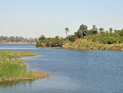 Le Nil à Kings Island (Louxor, Égypte), dont le parcours se termine au Soudan, 30 janvier 2011. Photo par Marc Ryckaert