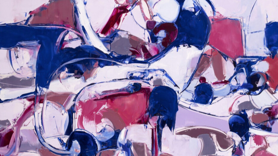 Richard Hoblock, Allowing Anyone, 2018, Oil on linen, 28 x 48 in.