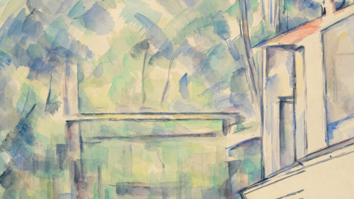 Paul Cézanne, Mühle am Fluss (Die Brücke von Maincy) 1904/05