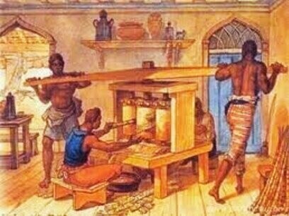 Escravos no engenho, de Jean-Baptiste Debret. Em Salvar o fogo, Itamar vai costurando a herança do passado daquele local com o presente dos personagens. Mais uma vez, conecta a história dos negros e mestiços que trabalham em um pedaço de terra, porém não tem título de propriedade e, nem mesmo sabe ao certo a razão de terem a posse daquela terra