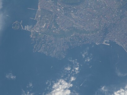 Napoli e Campi Flegrei. Campania, Italia. Foto dalla Stazione spaziale internazionale