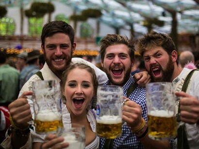 Young guys at Oktoberfest