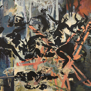 Uwe Wittwer, Bachanal after Poussin, 2015, Oil on canvas, 100 × 130 cm © Uwe Wittwer 2015. Courtesy Parafin, London