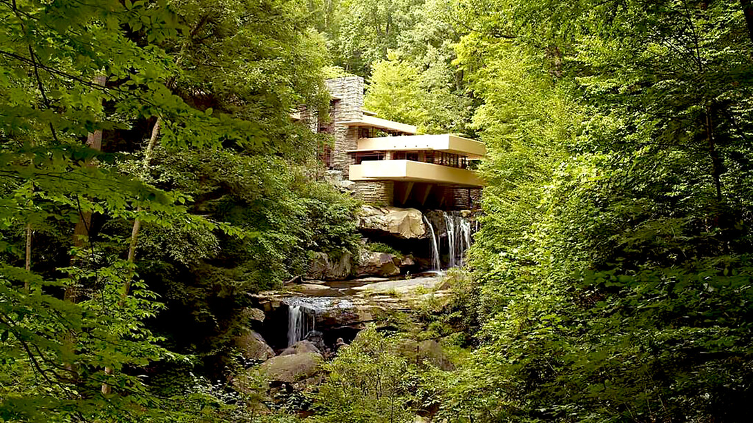 Fallingwater is a house museum in Stewart Township in the Laurel Highlands of southwestern Pennsylvania, United States. Designed by the architect Frank Lloyd Wright