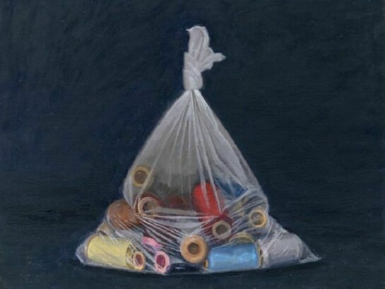 Ron Milewicz, Spools, 2013, oil on linen