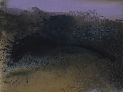 Anne Neely, Gush, 2014, Oil on linen, 48 x 60 in.