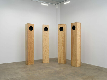 Math Bass, Monday’s child, exhibition view. Courtesy of Vielmetter Gallery