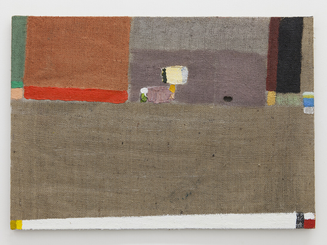 Merlin James, Abstraction, 2002 / 2015, Acrylic on canvas, 19 x 27.5 inches, 48.3 x 69.9 cm. (C) Merlin James; Courtesy of Sikkema Jenkins & Co., New York