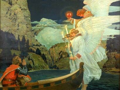 Pintura. Frederick Judd Waugh, The Knight of the Holy Grail, 1912