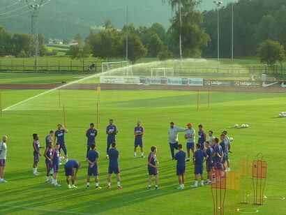 Último de los cinco entrenamientos del Atlético de Madrid realizados en esta región del Tirol Sur italiano. Foto: Alessandro Doro
