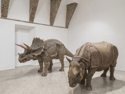 Sun Yuan and Peng Yu. Courtesy of Galleria Continua