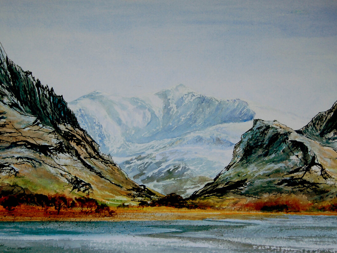 Peter Moore ‘Llyn Nantlle’ pen and ink 2016