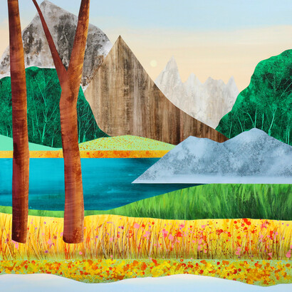 Sarah Winkler, Edge of the Wild, acrylic on wood panel, 40x40 inches. Courtesy the artist and Foster/White Gallery