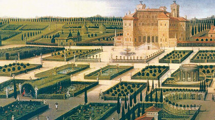 Il giardino di Villa Borghese a Roma