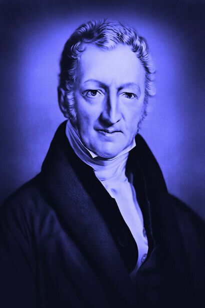 Thomas Robert Malthus (1766-1834). Reproduction of a painting by John Linnell