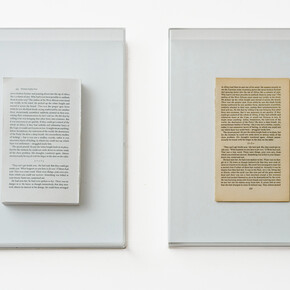 Jacopo Mazzonelli, 1984 (Edizioni di libri Penguin, teche di plexiglass), Courtesy Federico Bianchi Gallery