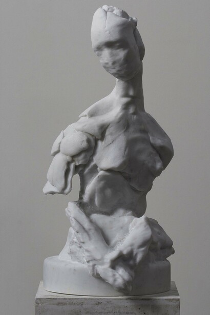 Nicola Samorì, Untitled, 2014, carrara marble, 62 x 27 x 36 cm