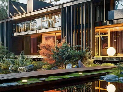 Fusione di futurismo e architettura organica: immagine generata dall'intelligenza artificiale