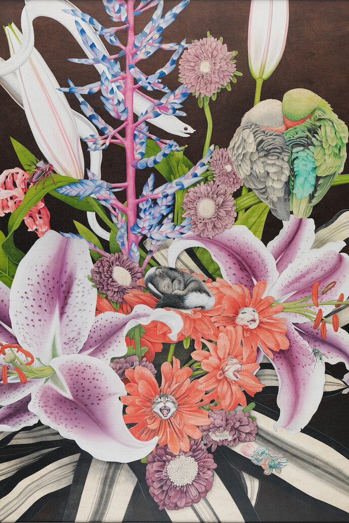 Tiffany Bozic, Agape, Acrylic on maple panel, 2014, 48 x 36 inches