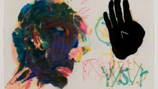 Clint Colburn, Palm Teller, 2013, Mixed media on paper, 9" x 12" (paper size)