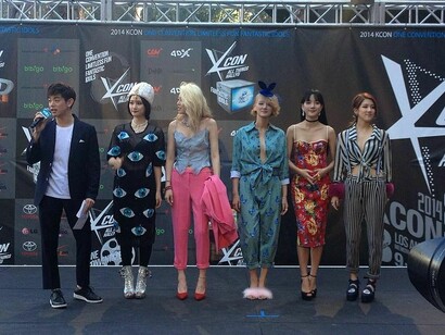 SPICA on the red carpet at the 2014 KCON Music Festival, South Korea