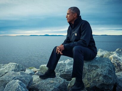 Barack Obama junto al mar