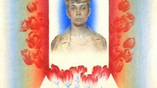 Oleg Vassiliev, Lusja with Tulips 1967, Oil on canvas, 100 x 79.5 cm