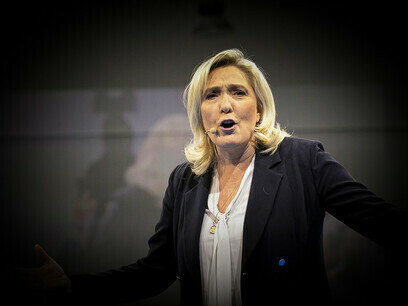 Marine Le Pen, far-right party in France. The National Rally will focus its campaign for the 2024 European elections on... ecology © Lou Benoist_AFP