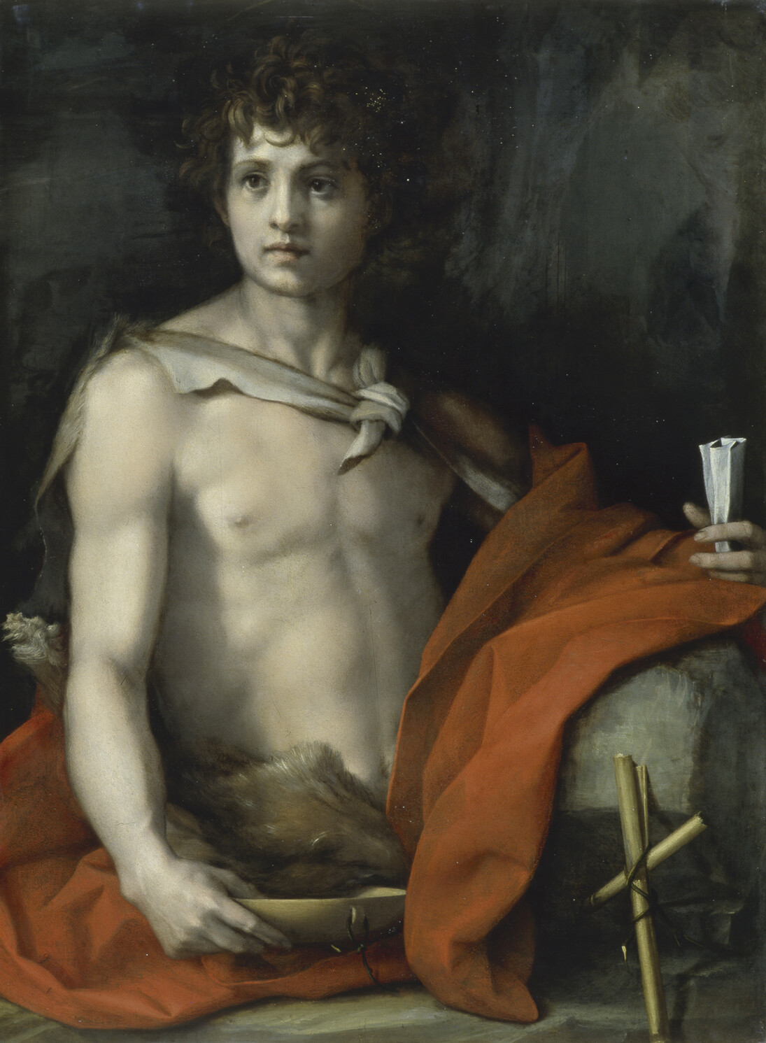Andrea del Sarto (1486–1530) Saint John the Baptist (detail), ca. 1523 Oil on panel 37 x 26 3/4 inches Palazzo Pitti, Galleria Palatina, Florence, by permission of the Ministero dei beni e delle attività culturali e del turismo