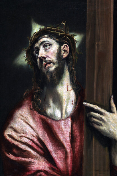 El Greco; Cristo abrazando la cruz, c. 1596, Museo Nacional Thyssen-Bornemisza, Madrid (detalle)