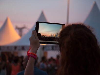 Tomando una foto del recinto del Bilbao BBK Live