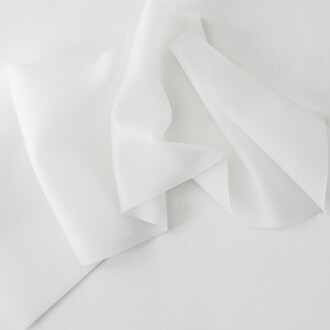 Anya Pesce, Baroque fetish translucent white gestural fold (detail), 2026. Courtesy of .M Contemporary