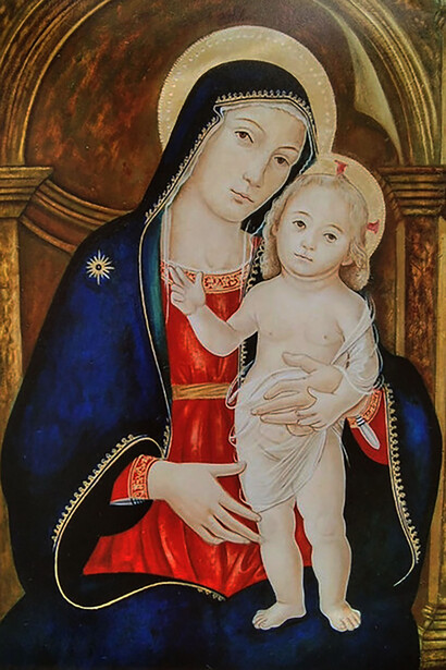 Francesco Astiaso Garcia, Madonna con Bambino, omaggio ad Antoniazzo Romano, icona moderna