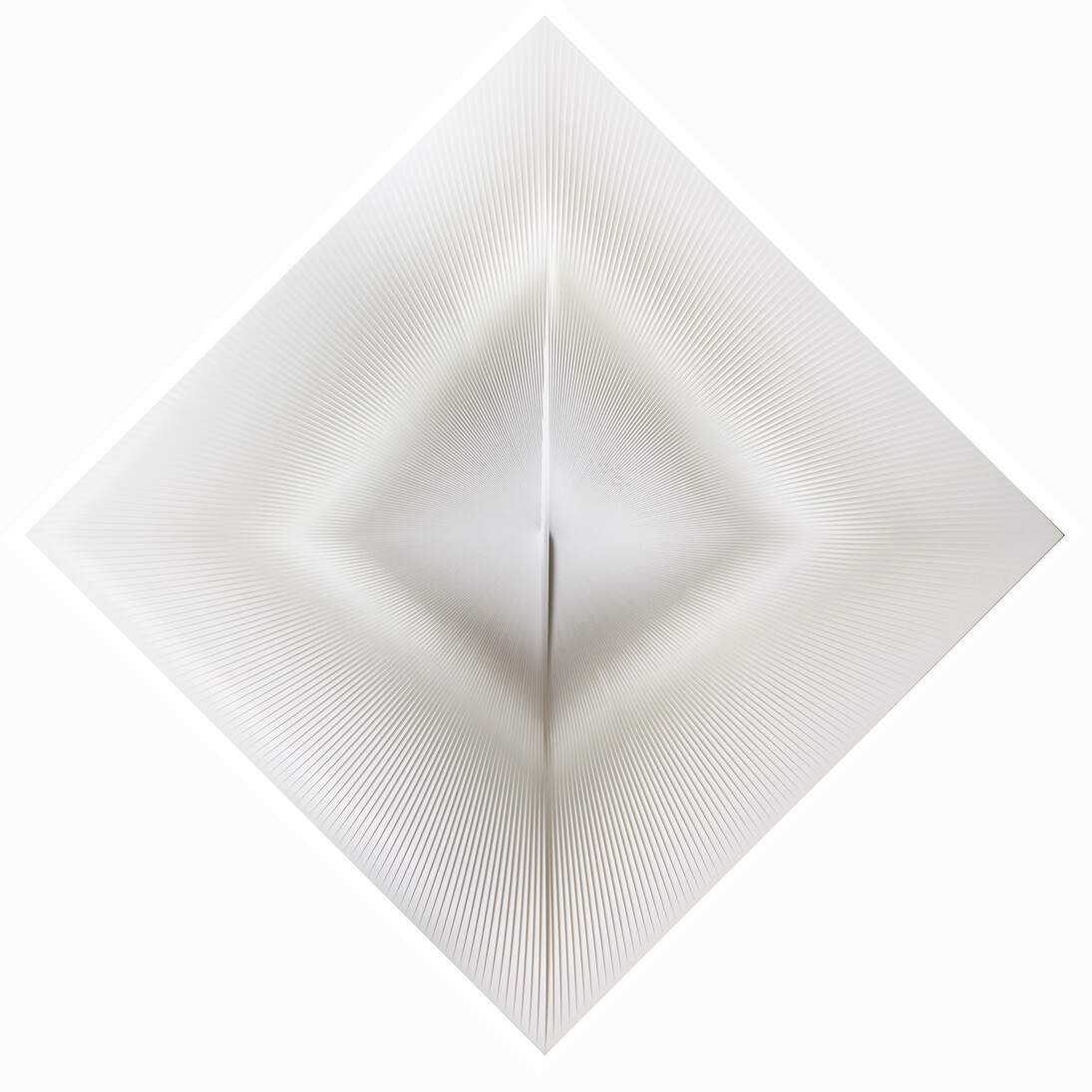 Alberto Biasi, Variable square image, 1994, lamelles de PVC, 120 x 120 x 5 cm (diag. 170), Courtesy Tornabuoni Art