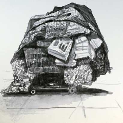 Danny Turitz. Watercolor Cart #17, 2017, Watercolor, 12 x 12 inches