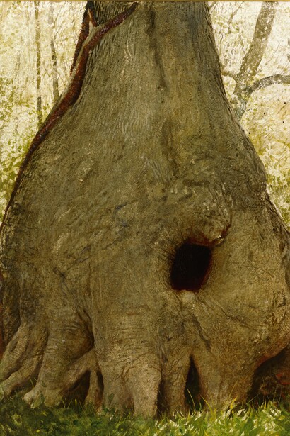 Jamie Wyeth. Tronco del río. 1968. Acuarela sobre papel de acuarela. 62,23 x 49,53 cm. © Jamie Wyeth 