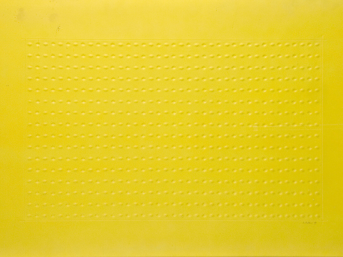 Enrico Castellani, Carta, 1969, estroflessione su carta Galleria civica di Modena, Raccolta del Disegno