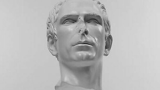 Jonathan Monk, Senza Titolo II, 2012, Jesmonite, Bust: 45.5 x 21 x 26cm, Base: 150 x 50 x 50cm