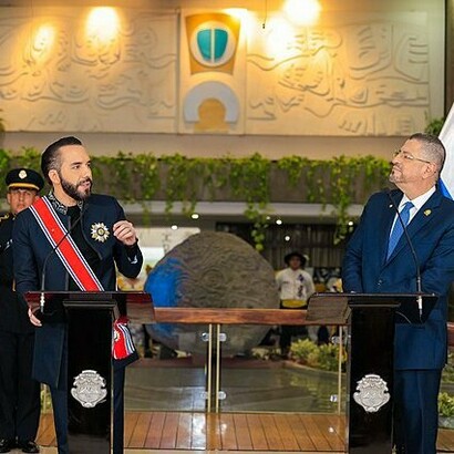 La consigna de "Seguridad y Prosperidad" fue enarbolada conjuntamente durante la última visita del presidente del Salvador a Costa Rica