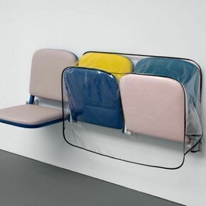 Magali Reus, Parking (Jogs) 2013, polyester resin, pigments, clear PVC, cotton, Airtex
57 x 140 x 48,5 cm