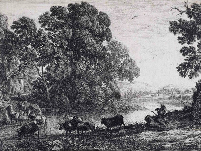 Claude Gellée dit Le Lorrain, Le Bouvier, 1636, Eau-forte, Musée des Beaux-Arts de la Ville de Paris, Petit Palais © Petit Palais / Roger-Viollet