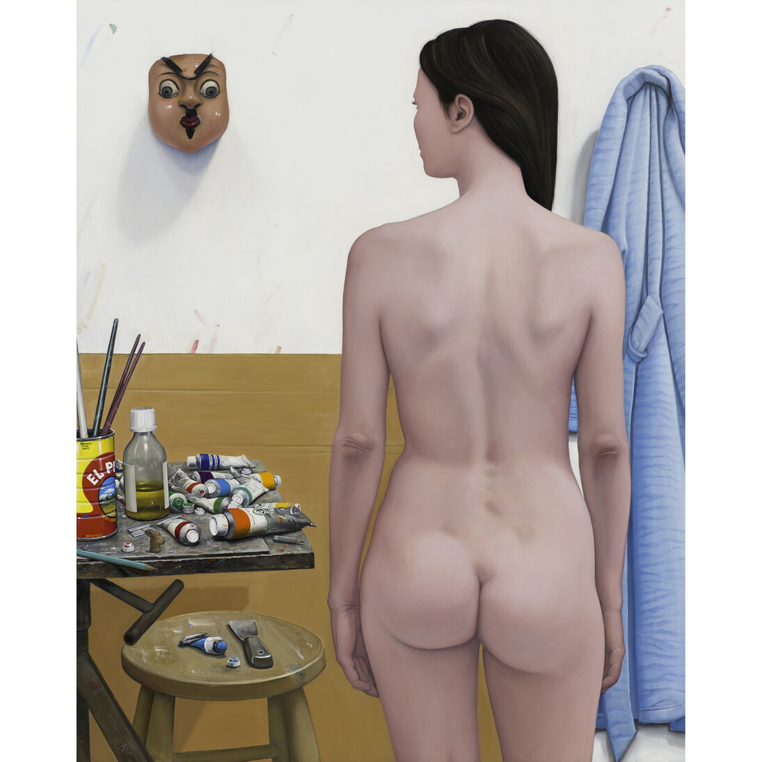 William Beckman, Studio Five, 2010-12, oil on panel, 60 x 49 1/4 inches, Signed William Beckman on verso, top right © William Beckman, Courtesy of Forum Gallery, New York