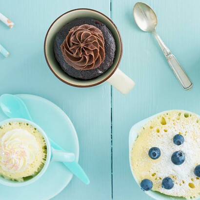 Mug cake de diferentes sabores