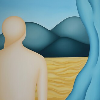 Anaja Hvastija Gaia,
Beyond the Mind’s Horizon, 2024,
Oil on canvas,
39 x 39 inches. Courtesy of the artist and Allouche Gallery