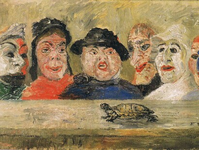 «Máscaras contemplando una tortuga», James Ensor