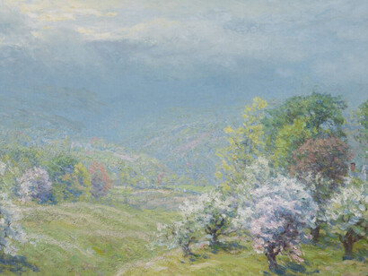 John J. Enneking, Blossoming trees (detail), 1898. Courtesy of Vose Galleries