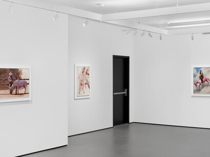 Will Cotton, An affair to remember, paintings and studies, exhibition view. Courtesy of Ross + Kramer