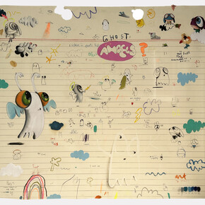 Edgar Plans, Ghosts art notes, 2023. Mixed media on paper, 140 x 155 cm. Courtesy of Villazan Madrid