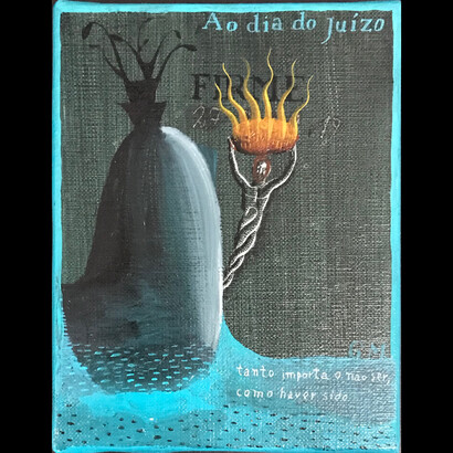 Ao dia do juízo, 2019, oil on canvas, 18x24cm, Photo/ RenatoParada